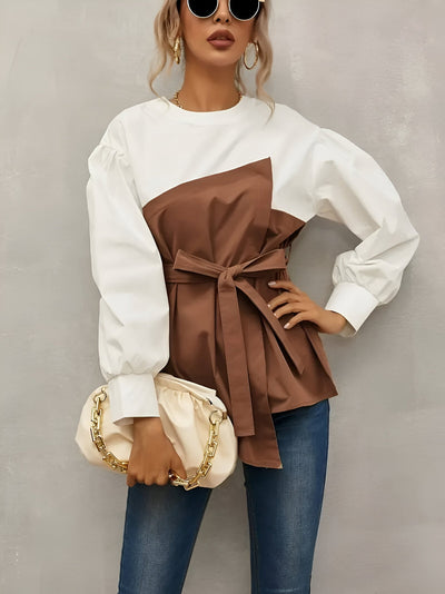 Edita | Elegantes Color-Blocking Faux-Zwei-Teile-Shirt für Damen