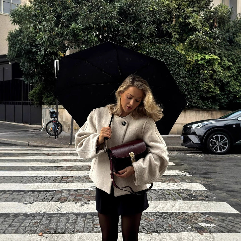 Delilah - Gesteppter Wollmantel, warmer Vierkantkragen