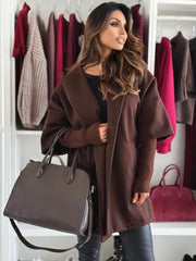 Esteliane - Legerer Cardigan mit Cape-Ärmeln – Braun