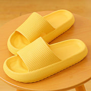 Badslipper für Damen und Herren mit dicker Sohle – GELB