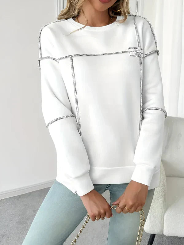 Ottilie - asymmetrisches geripptes kapuzensweatshirt für damen