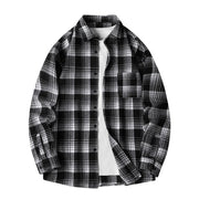 Ryder | Herren Flanellhemd Kariert Langarm Relaxed Fit Herbst – Schwarz