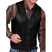 Eadric | Herren Trachtenweste im Western Stil – Schwarz
