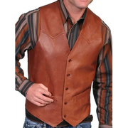 Eadric | Herren Trachtenweste im Western Stil – Braun