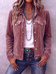Amandria - Jacke mit Vintage-Waschung und Knopfleiste – Rosa
