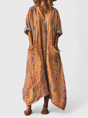 Mia | Damen Maxikleid lang lässig und stilvoll – Orange