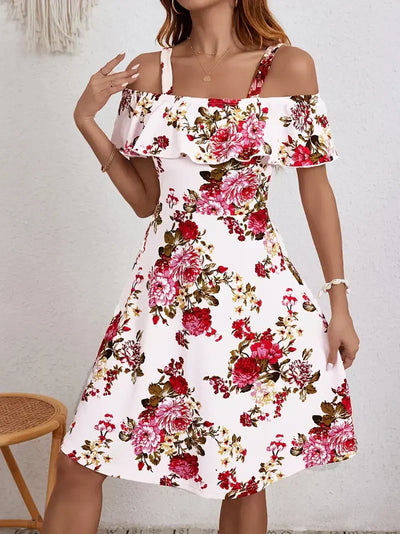 Carol - Bezauberndes Blumen Carmenkleid