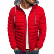 Edmund | Herren Steppjacke mit Kapuze Winterjacke – Rot