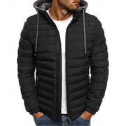 Edmund | Herren Steppjacke mit Kapuze Winterjacke – Schwarz