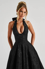 Catalina | Romantisches Midikleid – schwarz