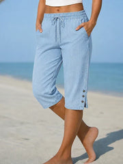 Boudicca - Luftige Caprihose – Hellblau