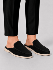 Elegante Herren Loafer Mit Offener Ferse – Schwarz