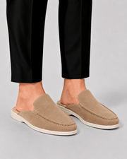 Elegante Herren Loafer Mit Offener Ferse – Beige