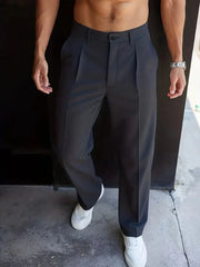 Elegante Herren Pantalon mit Geradem Bein – Grau