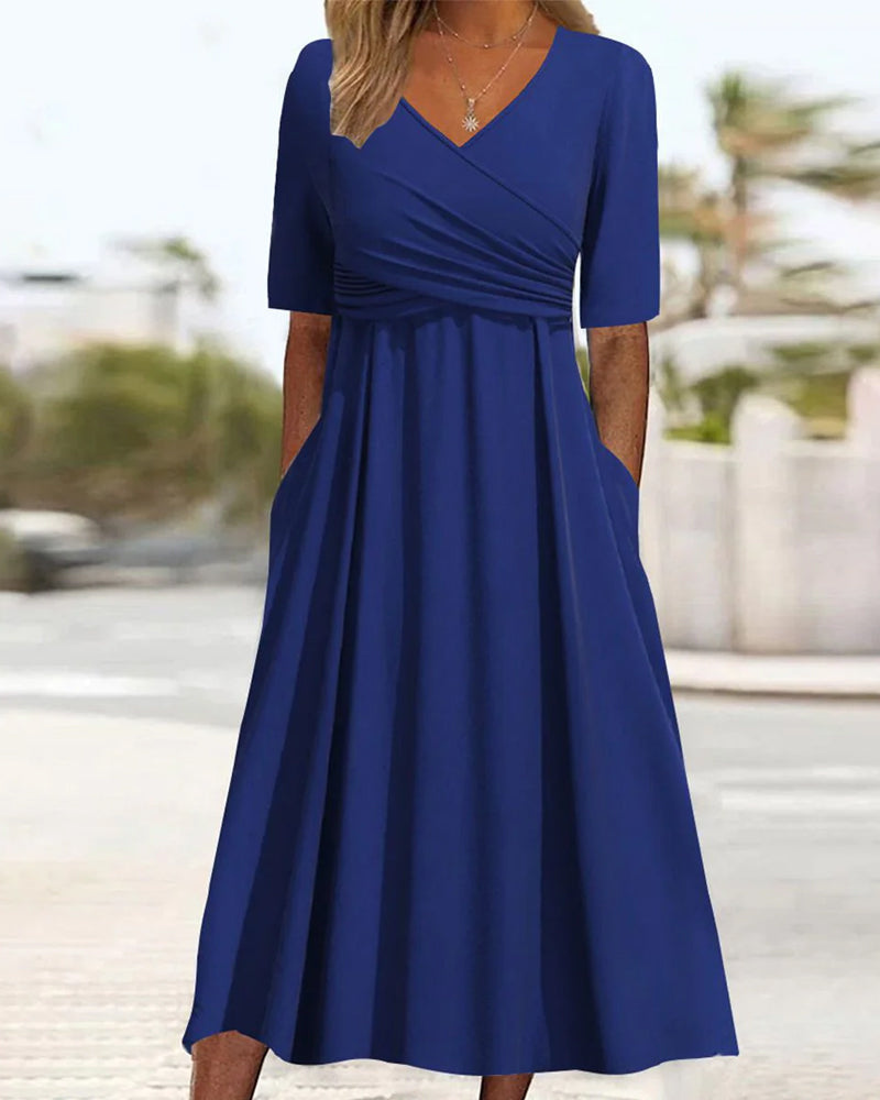 Kianna | Elegante Kleid Blau | Midi