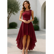 Elin | Damen Maxi Kleid Für Hochzeitsgast Elegant – Weinrot