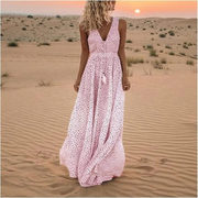 Eloria | Damen Sommerkleid Maxi im Boho Stil Modern – Rosa