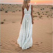 Eloria | Damen Sommerkleid Maxi im Boho Stil Modern – Weiß