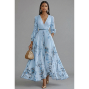 Else | Damen Maxikleid Mit Blumenmuster – Blau