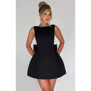 Elva | Damen Mini Kleid Für Hochzeitsgast Struktur Design – Schwarz
