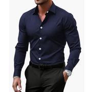 Emanuel | Elegante Herrenhemd mit Klassischer Optik – Marineblau