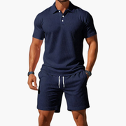 Emmerich | Herren Outfit mit Poloshirt und Shorts – Marineblau