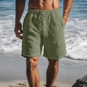 Ennio | Herren Strandhose Shorts mit Kordelzug – Dunkelgrün