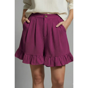 Enya | Damen Shorts Mit Rüschen Saum Für Urlaub – Lila