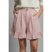 Enya | Damen Shorts Mit Rüschen Saum Für Urlaub – Rosa