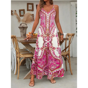Estela | Damen Bequemes Sommerkleid Maxi – Rosarot