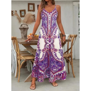 Estela | Damen Bequemes Sommerkleid Maxi – Lila