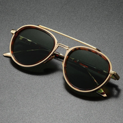 Ethan | Herren Sonnenbrille Aviator Retro Gold Polarisiert – Erbe grün