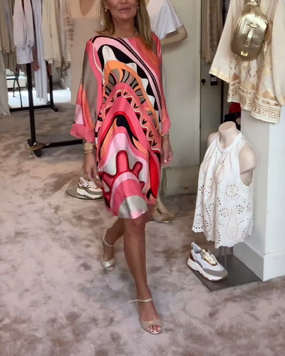 Kleid mit Retro-Print | A-Linienform | Fließender Schnitt