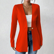 Alivienne - Taillierter Ein-Knopf-Blazer – Rot