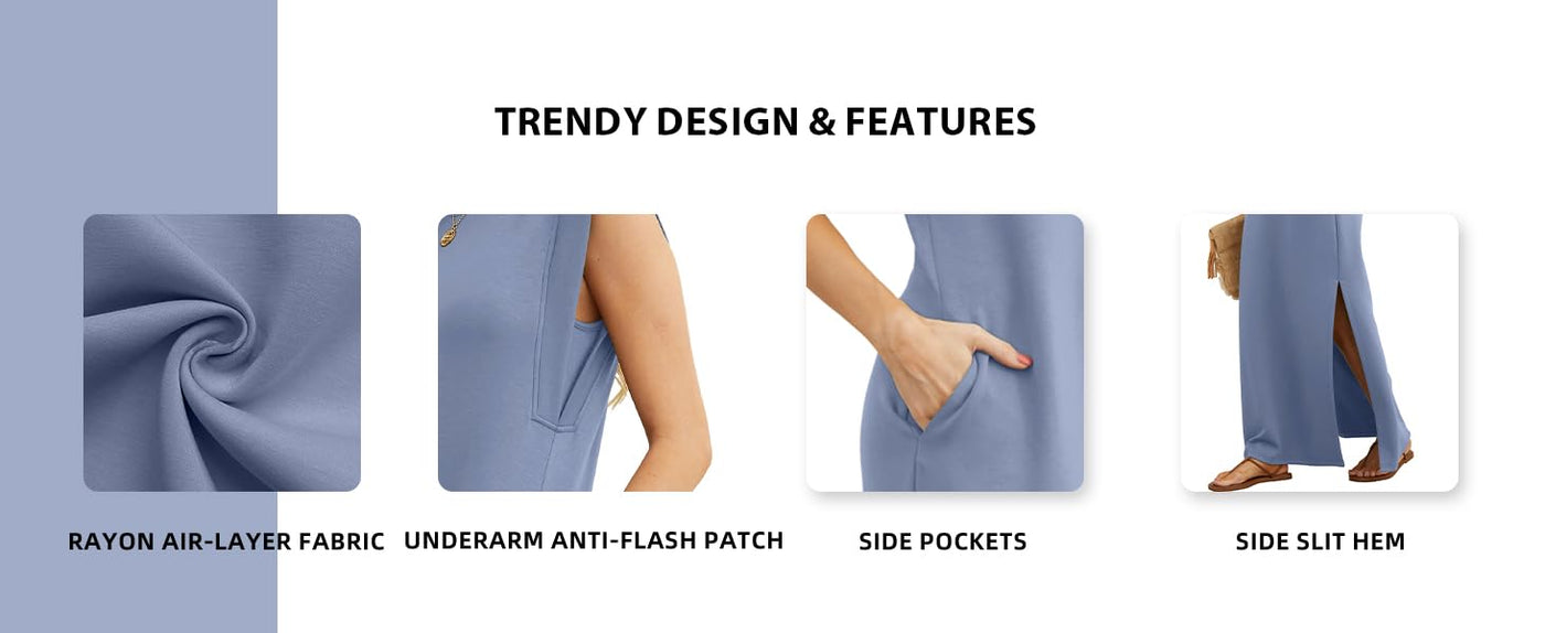 Luftiges Maxikleid mit Taschen Damen – Romy