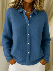 Elisenda - Soft-Touch-Strickpullover – Dunkelblau