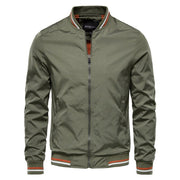 Sebastian | Lässige Herren-Bomberjacke Mit Kontrast-Rippdetails – Grün