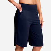 Odeliora - Komfortable Bermuda-Shorts mit hoher Taille – Marineblau