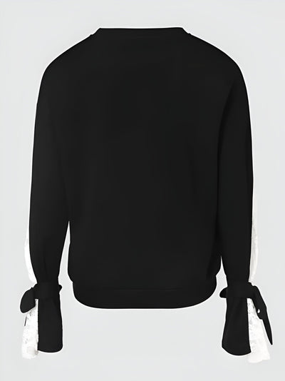 Beaumont | Elegantes T-Shirt mit floralen Spitze-Applikationen