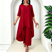 Laurivelle - Soft-Touch Plus-Size-Maxikleid – Rot