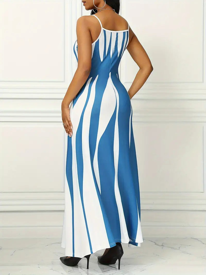 Jana - Fließendes Maxikleid mit Abstraktem Print