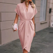 Alastrina - Elegantes Midikleid mit langen Ärmeln – Rosa