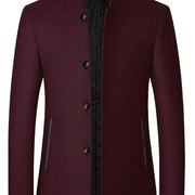 Gael - Taillierte Jacke mit hohem Kragen – Burgunder