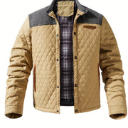 Wendelin | Herren Steppjacke mit Stehkragen – Braun-Orange
