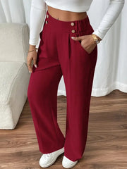 Ashlena - Soft-Touch High-Waist-Hose – Bordeaux