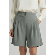 Fenja | Damen Shorts Mit Hoher Taille Für Strand – Hellgrau