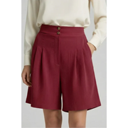 Fenja | Damen Shorts Mit Hoher Taille Für Strand – Burgunder