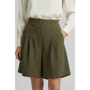 Fenja | Damen Shorts Mit Hoher Taille Für Strand – Dunkelgrün
