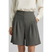 Fenja | Damen Shorts Mit Hoher Taille Für Strand – Dunkelgrau