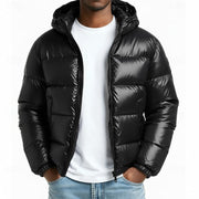 Fenrik | Herren Steppjacke mit Kapuze Winterjacke – Schwarz